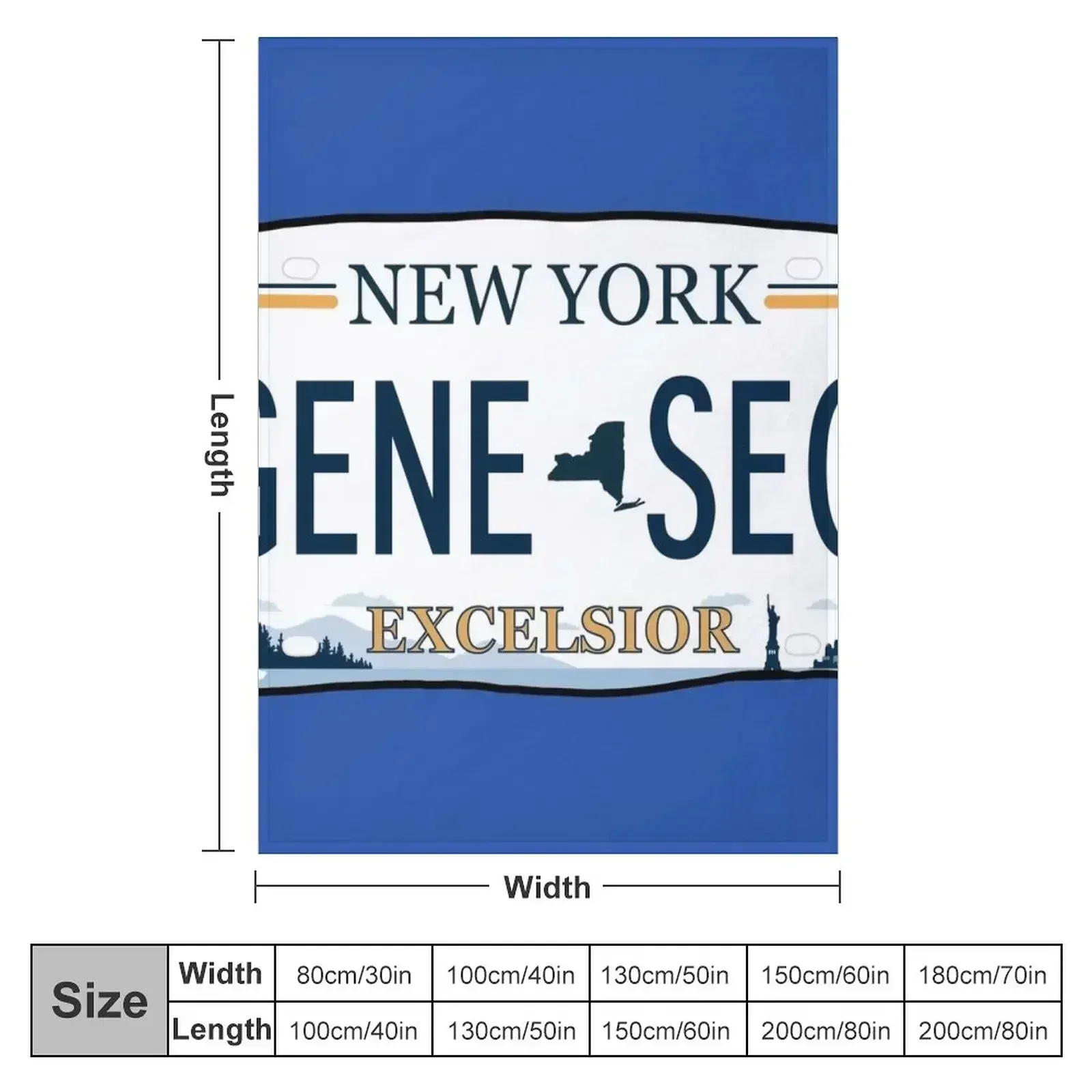 Geneseo license plate Throw Blanket Flannel Fabric Decorative Throw Travel Blankets