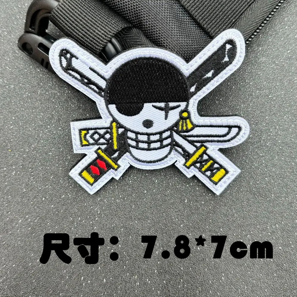 One Piece Embroidery Hook Loop Patches Luffy Chopper Zoro Morale Badges Backpack Decor Stickers view 6