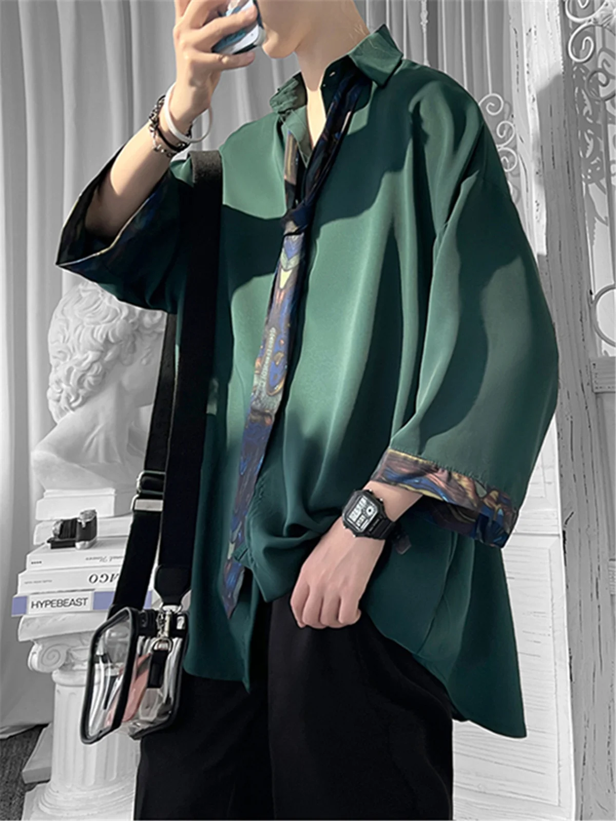 

Мужская рубашка с коротким рукавом для парикмахеров, летняя, свободного кроя, повседневная, модная верхняя одежда