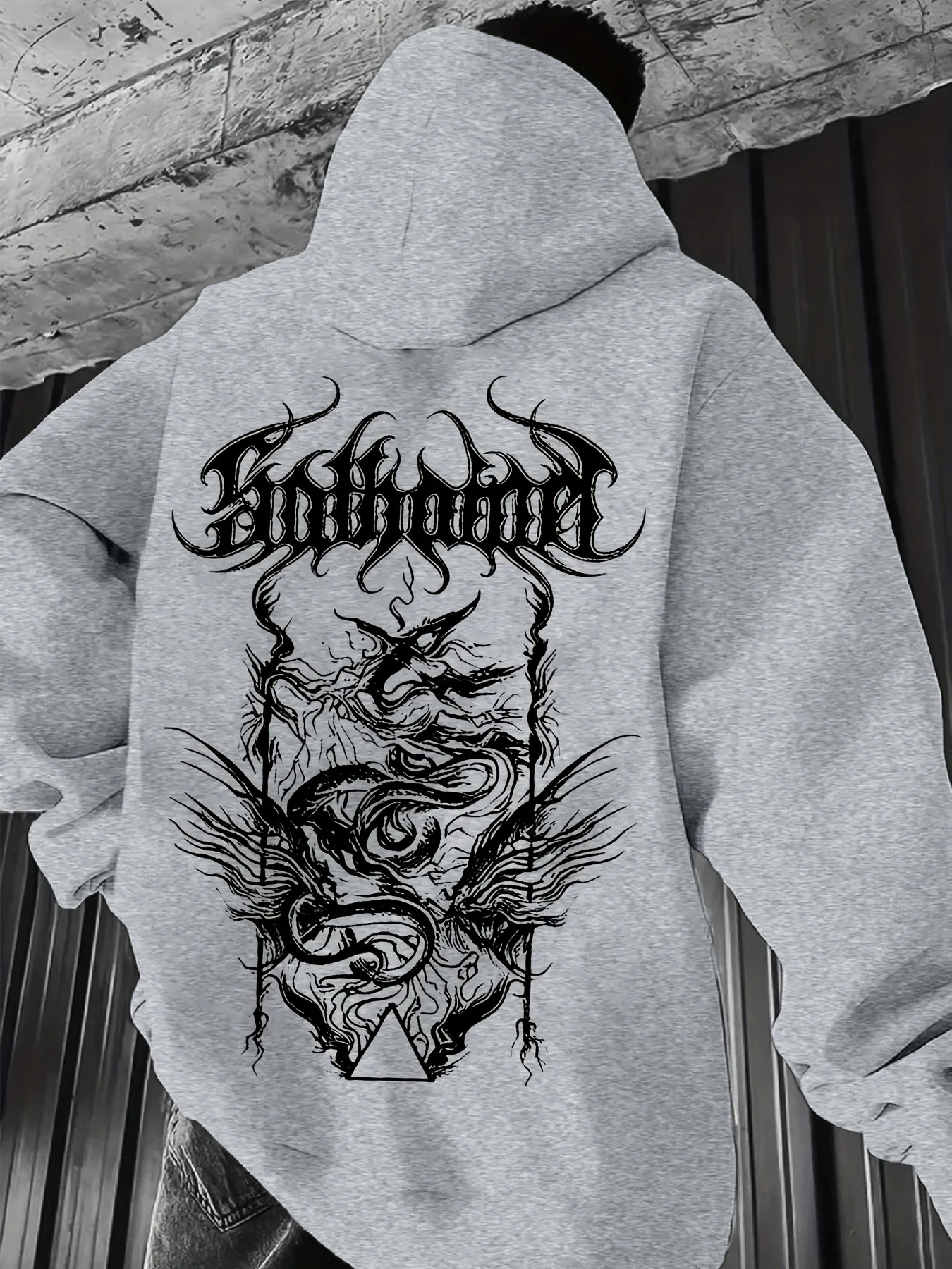 Men's Hooded Sweatshirt with Letter Print Multi-functional Sporty Casual Loose Fit Fashionable and Versatile Autumn and Winter