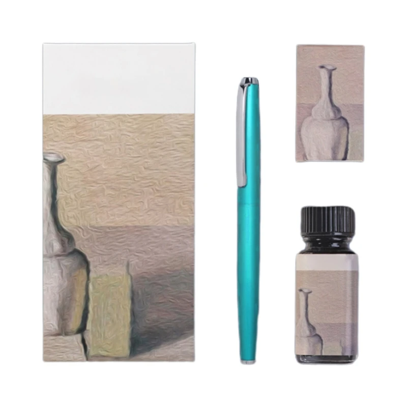 ปากกาหมึกซึมโลหะพร้อมตลับหมึก 4 ตลับและหมึก ตัวดูดซับหมึกแบบเติมลูกสูบ Y9RF