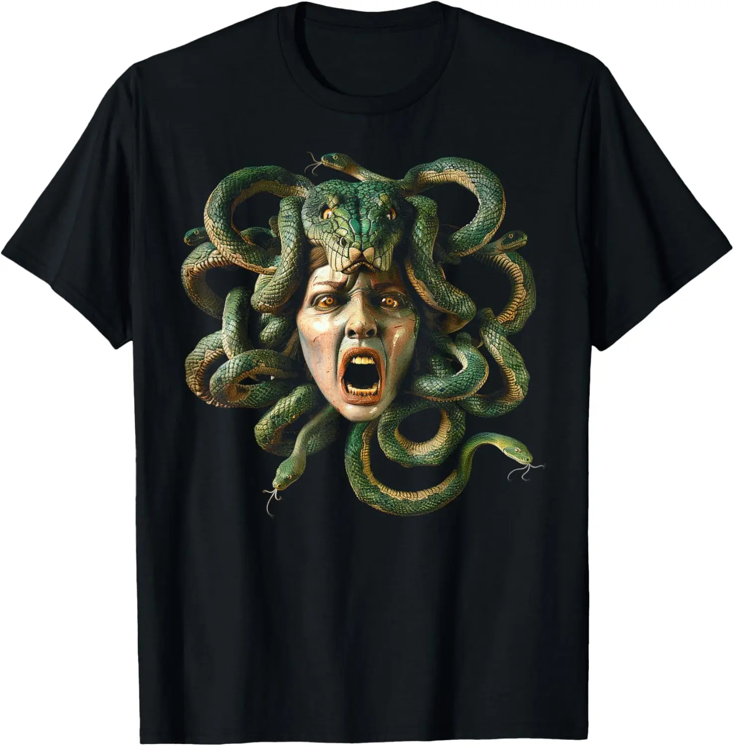 Medusa Greek Goddess Snakes Ancient Greece Mythology Gothic T-Shirt