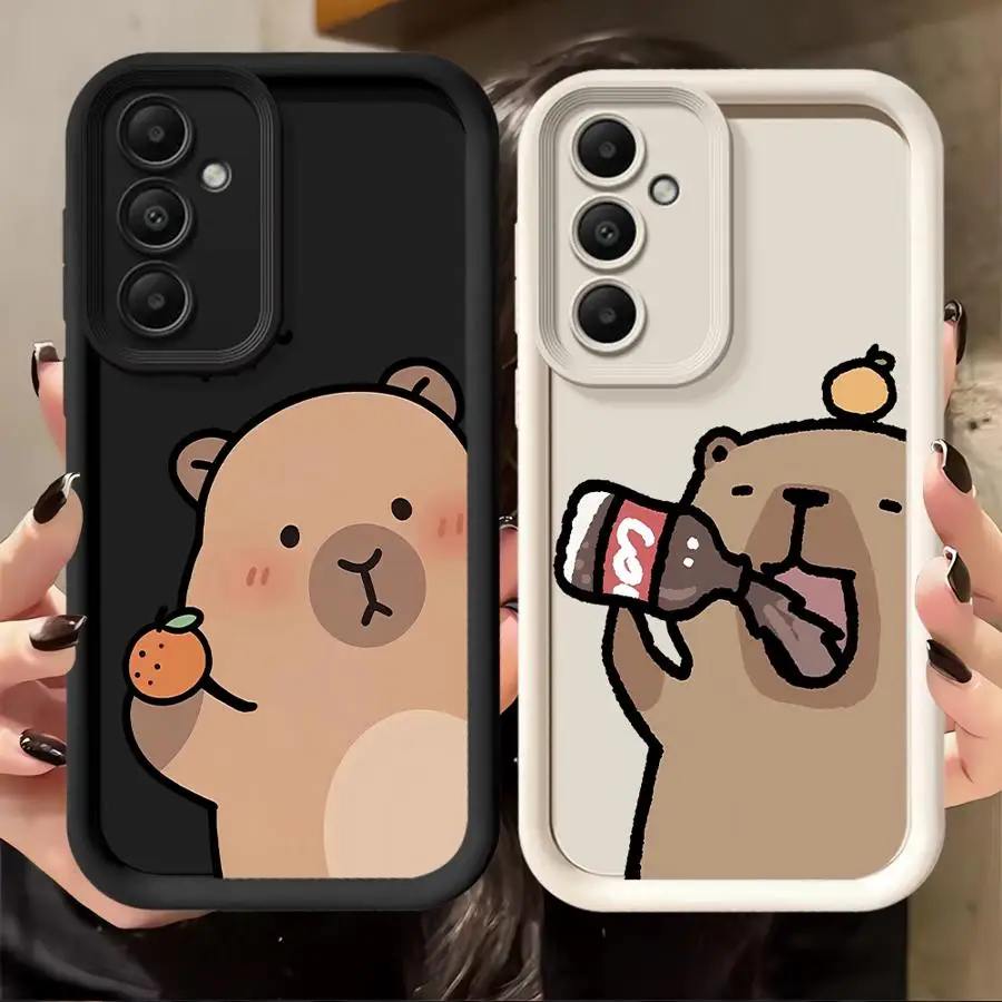 Case for Samsung Galaxy A71 A72 A53 A54 A26 A32 A35 A36 A15 A16 A34 A51 A73 A56 A23 A12 A13 Phone Cover Cute Capybara Cartoon 