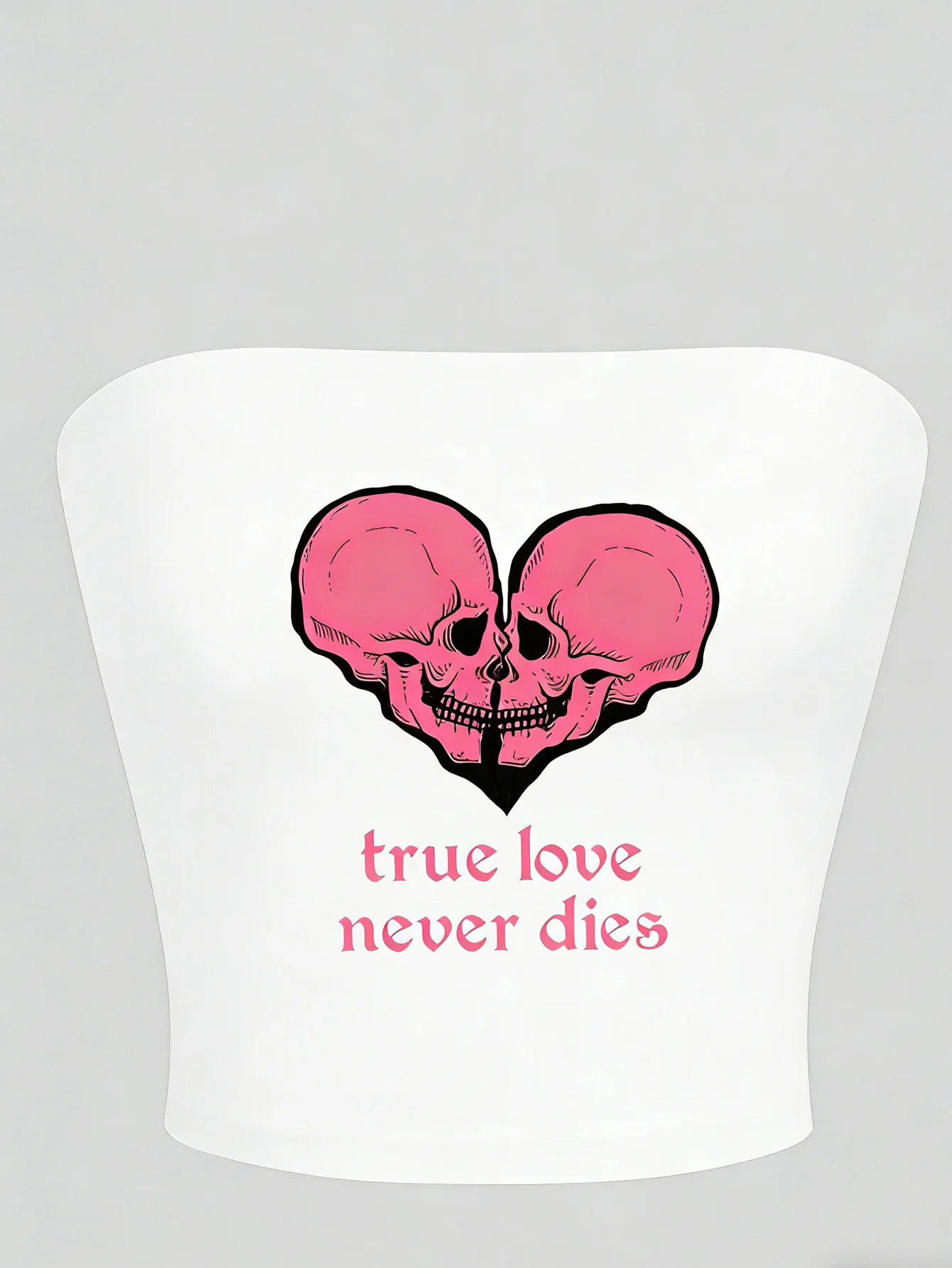 Skeleton Heart Pattern Plunging V-Neck Fitted and Sexy Casual Top with a Backless Design, Suitable for Spring and Summer.