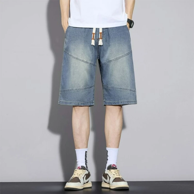 الصيف Y2K السراويل الفضفاضة للرجال 2025 جديد ليوسيل رقيقة جدا جان السراويل خمر واسعة الساق برمودا الهيب هوب الشارع الشهير الدنيم السراويل #6