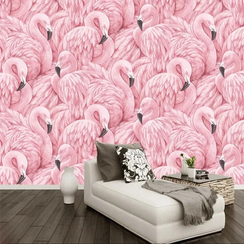 Custom Photo Wallpaper 3d European Southeast Asia Flamingo Bedroom mural Living room sofa TV background wall restaurant Hotel 8d