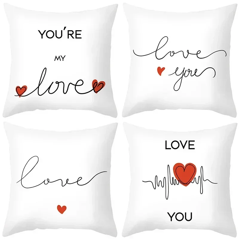 2025 Valentine Party Pillowcase Love Heart Happy Valentine's Day Decor For Lovers Wedding Engagement Propose Confession Party