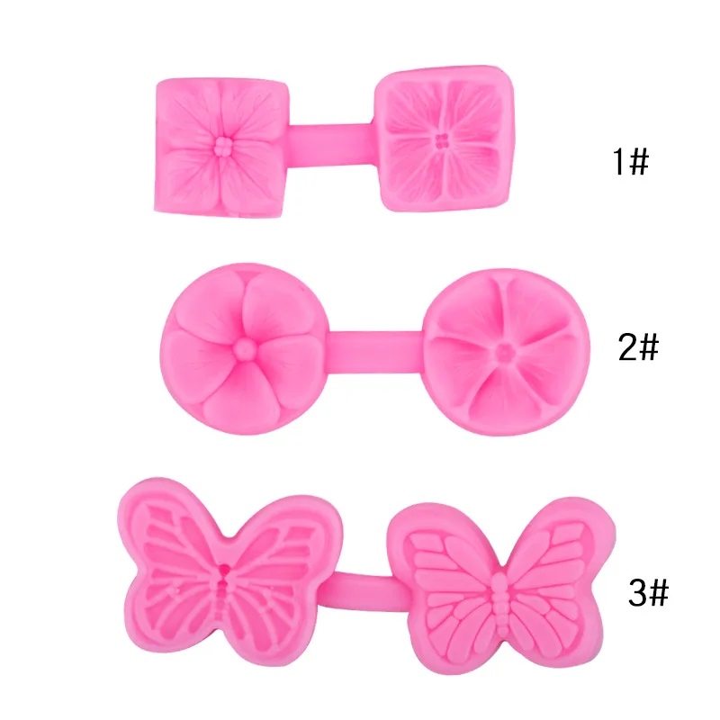Flower Texture Silicone Mold, Two Pieces Press Liquid Silicone Clay Mould 15-246