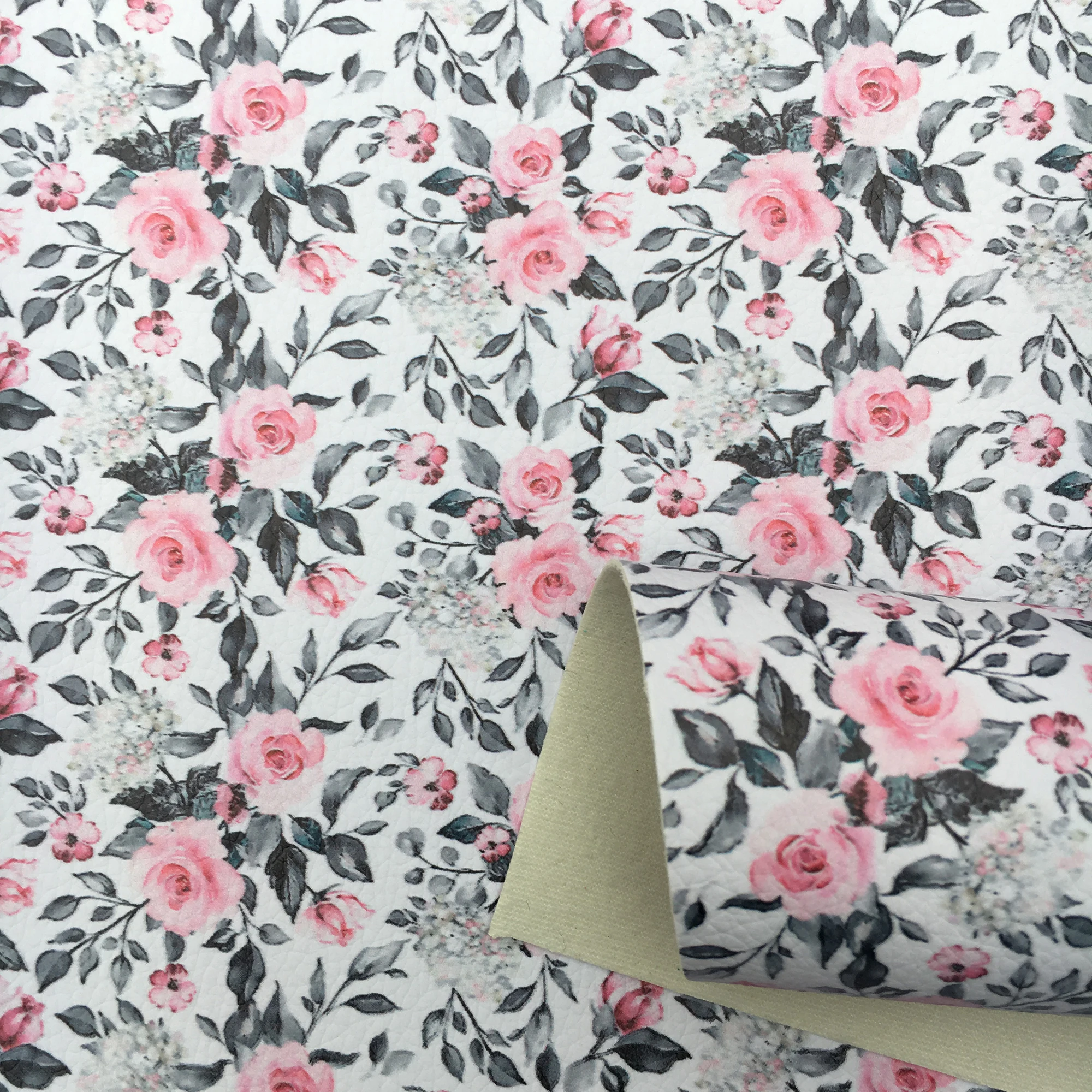 

20x33 см Цветочная тема Личи Синтетическая кожа Ткань для сумок с бантом Кошелек Скрапбукинг DIY Листы из искусственной кожи, 1Yc9084