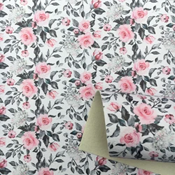20x33cm Flower Theme Lychee Synthetic Leather Fabric For Bow-knot bags Wallet Scrapbook DIY Faux Leather Sheets,1Yc9084