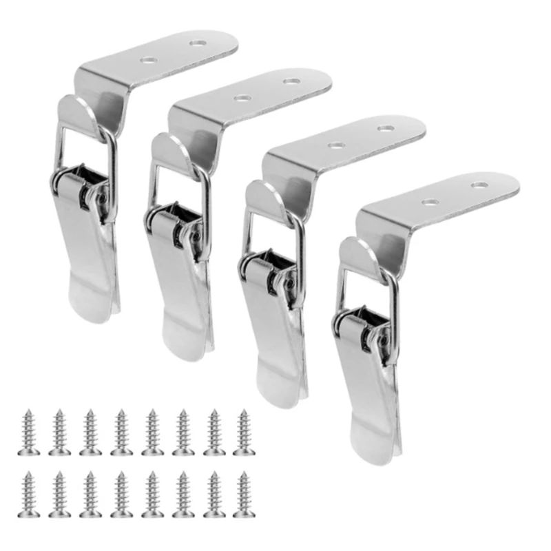 Uprades Steel Catch lock set Corner Mounting Suitcases Clasps Hardware Toggles Clamp Lock for Enhances Security on Box