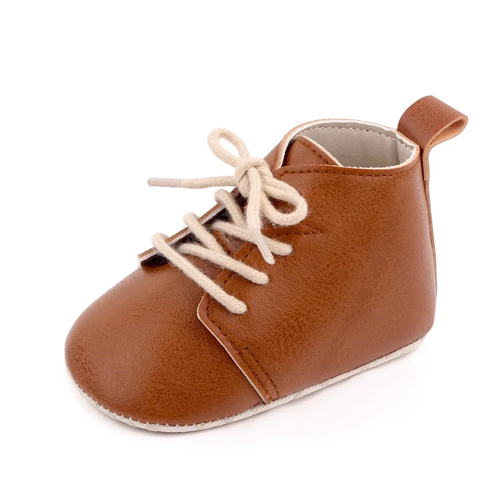 Newborn Baby Shoes Casual Baby Girl Boy PU Leather Infant Toddler Non Slip Soft Sole Sports Shoes First Walker Sneakers