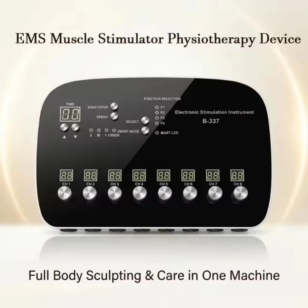 8 Channel Electric Muscle Stimulation Machine, EMS Microcurrent Body Slimming Massager