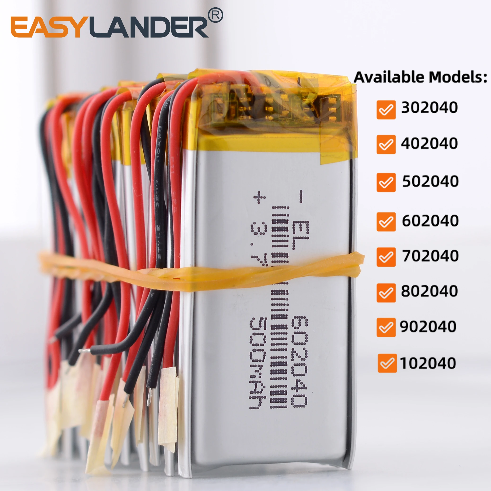 10Pcs/Lot 3.7V 200~1200mAh Lithium Li-ion Polymer Battery 302040 402040 502040 602040 902040 702040 802040 102040