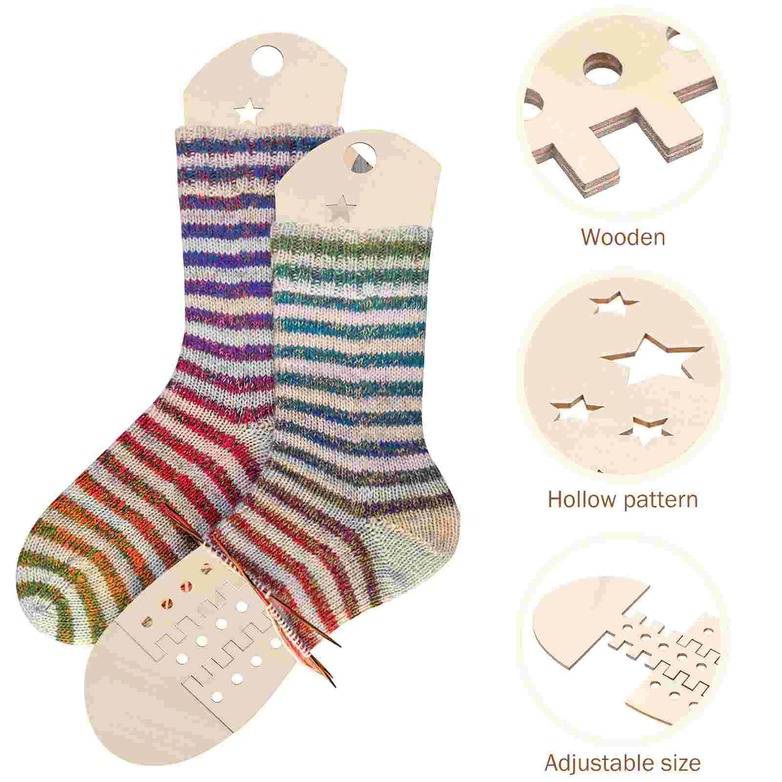 2 Pcs Sock Display Wood Models Making DIY Blockers for Knitting Crochet Socks Form Molds