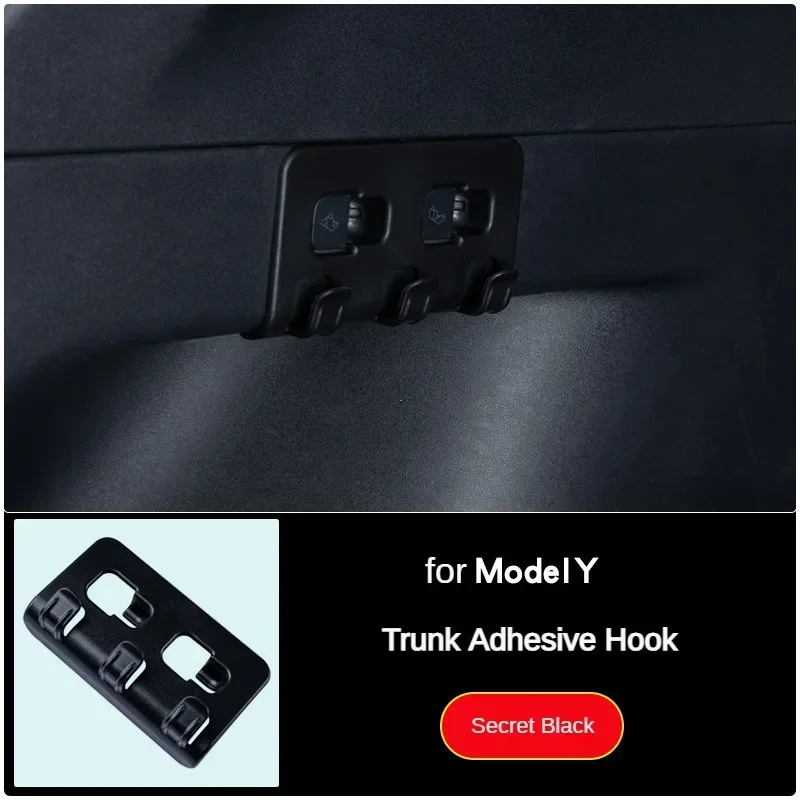 Rear Trunk Hook Seat Button for Model Y Tesla Cargo Grocery Shopping Bag Holder Umbrella Hanger Storage Car Interior 2024