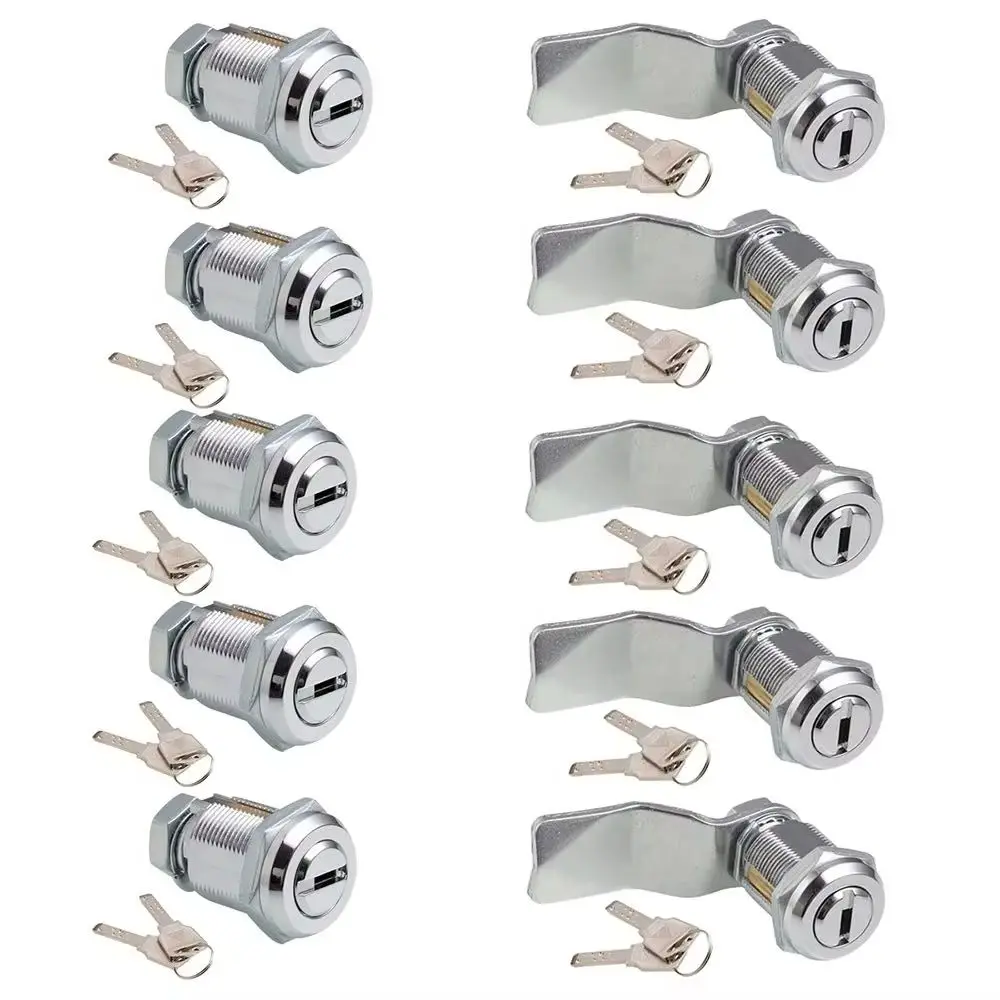 New 10PCS Zinc Alloy Industrial Cam Locks Mailbox Cabinet Lock Toolbox Locks Switch Electric Cabinet Door Lock+Keys (Keys Alike)