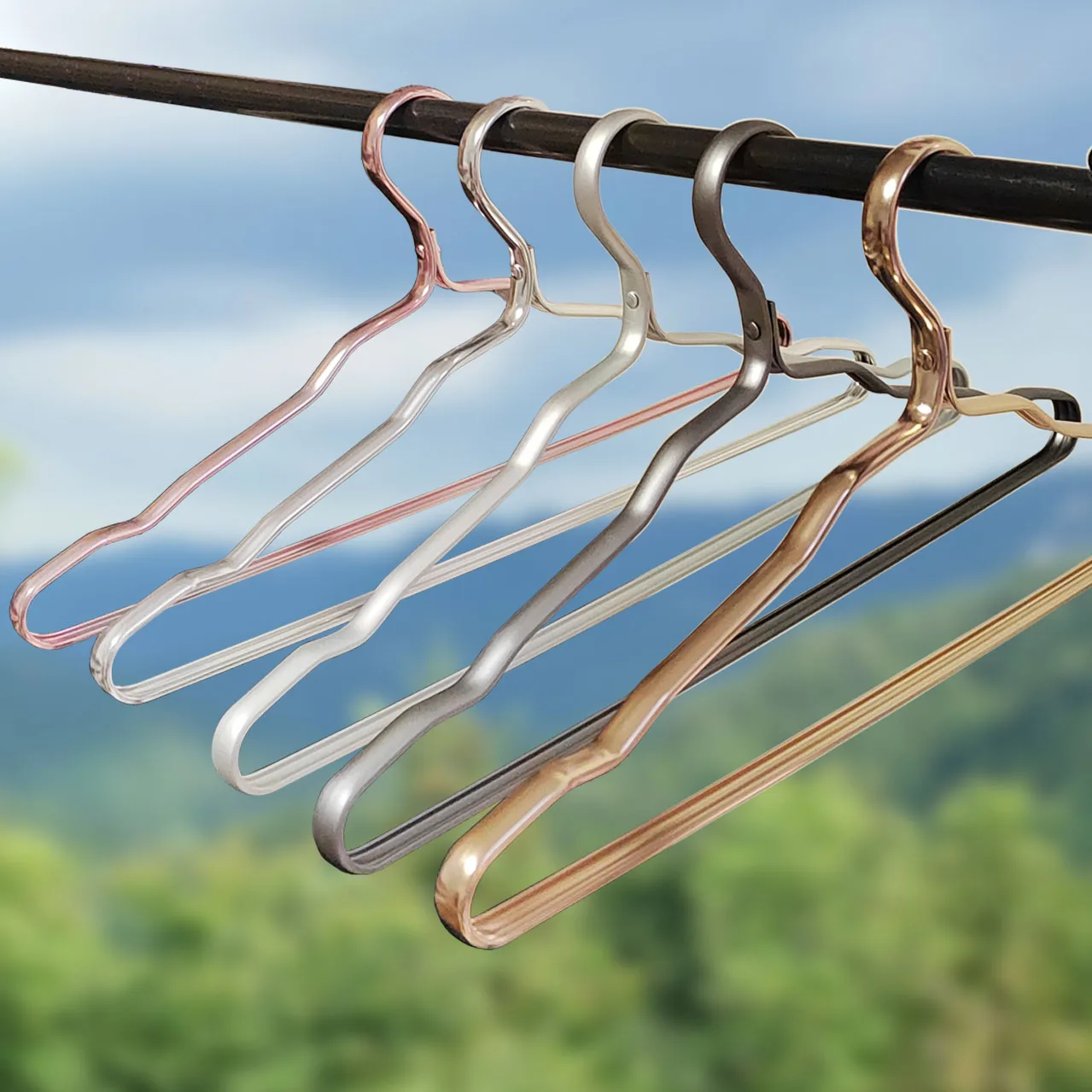 10pcs Coat Hanger Aluminum Alloy Surface Anodized Color Gold Silver Pink Anti Slip Durable 10x for clothes hanging out