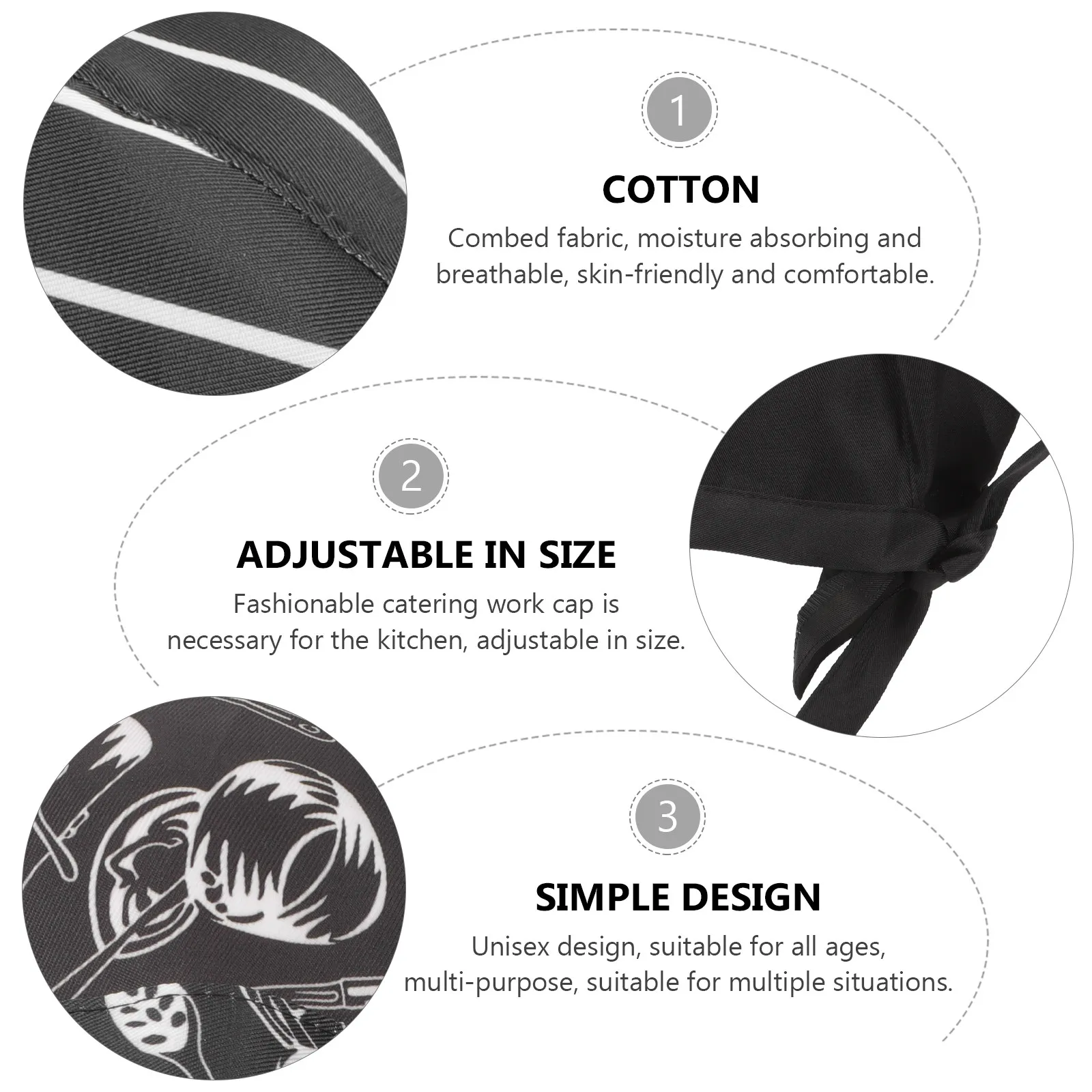 

Набор из 6 шапок шеф-повара унисекс, регулируемые, для кухни, удобные, дышащие, многоразовые, для кейтеринга, школ, ресторанов