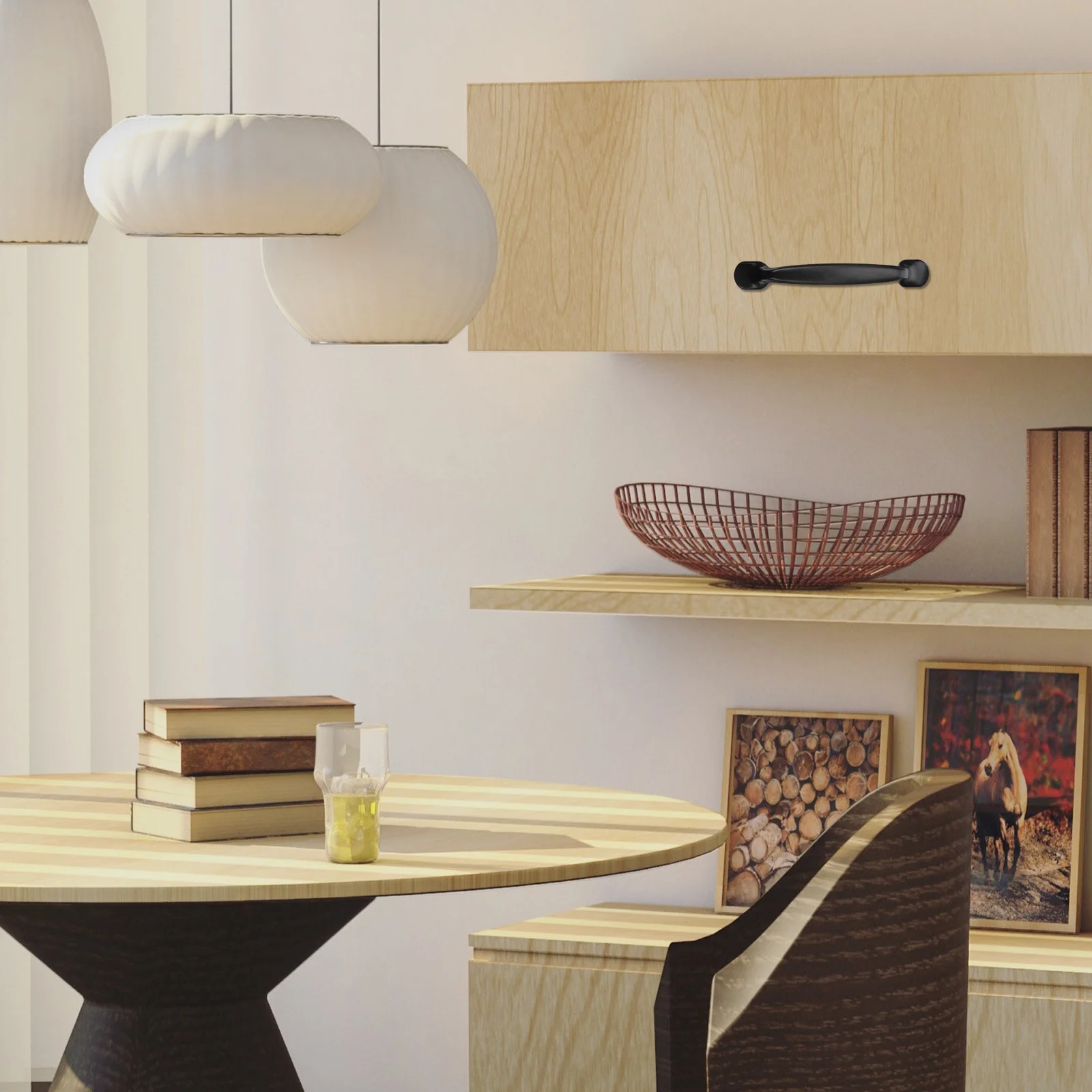 

6Pcs Wardrobe Pull Handles Matte Black Alloy Cabinet Drawer Knobs for Furniture Cupboard Modern Decor Hardware