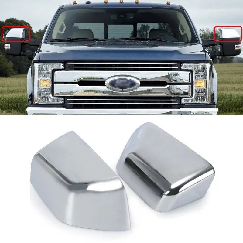 غطاء مرآة كروم لسيارة فورد F250، F350، F450، ملحقات السيارة، 2017، 2018، 2019، 2020، 2021، 2022,2023