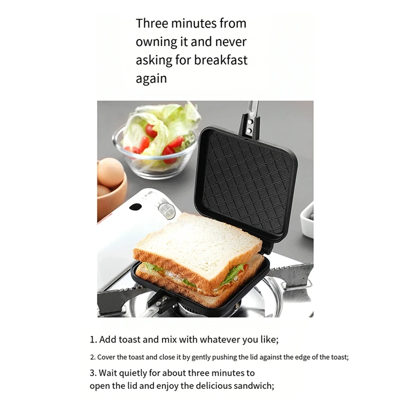 Double-Sided Sandwich Pan Hot Sandwich Maker For Bread Toast Breakfast Machine Pancake Kitchen Supplies