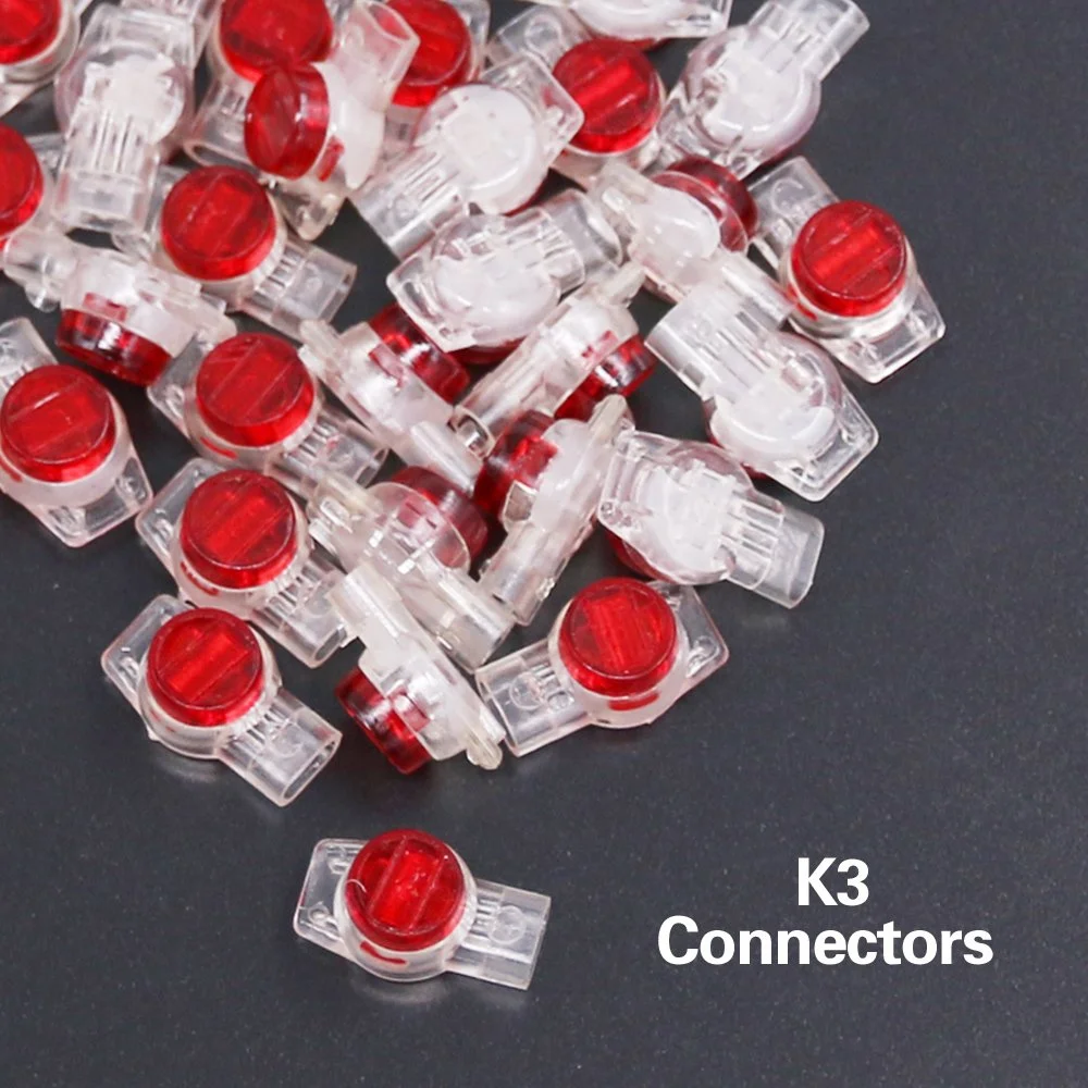 25/50PCS Rj45 Connector Crimp Connection Terminals K1 K2 K3 Connector Waterproof Wiring Ethernet Cable Telephone Cord Terminals