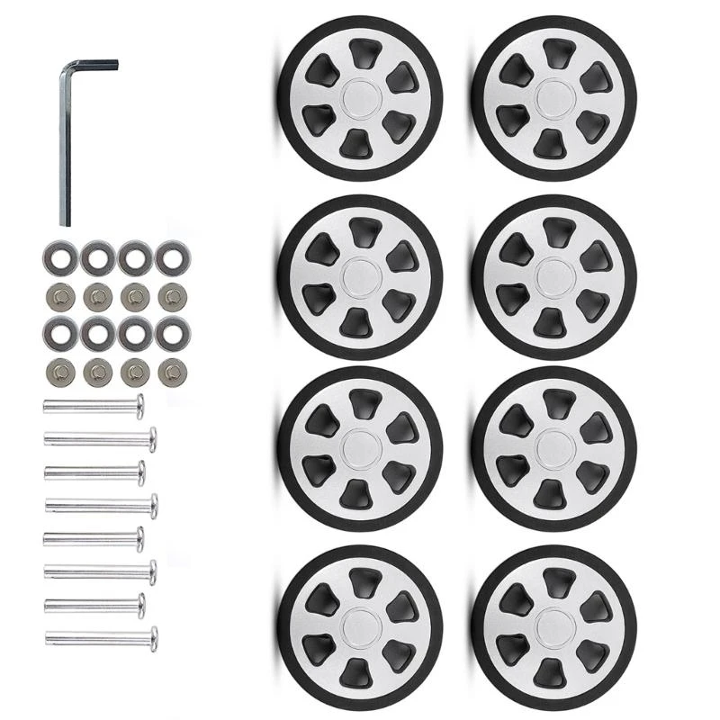 X7XC Set of 8 Travel Luggage Suitcase Replacement 60x12mm Plastic Caster Wheel