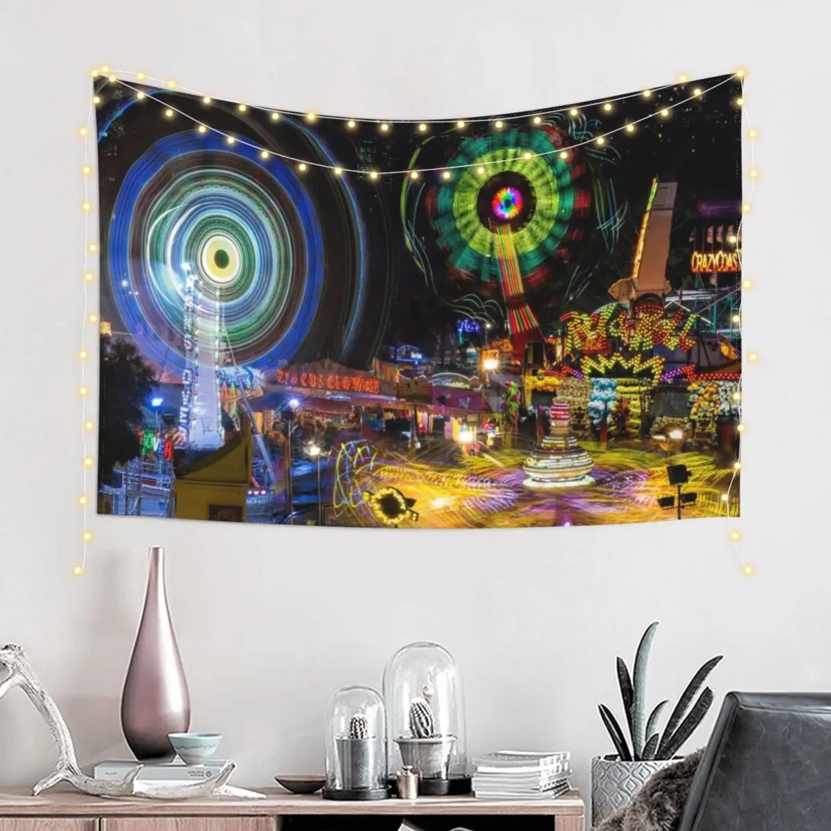 Fairground Attraction (diptych - right side) Tapestry Aesthetic Room Decors On The Wall Tapestry