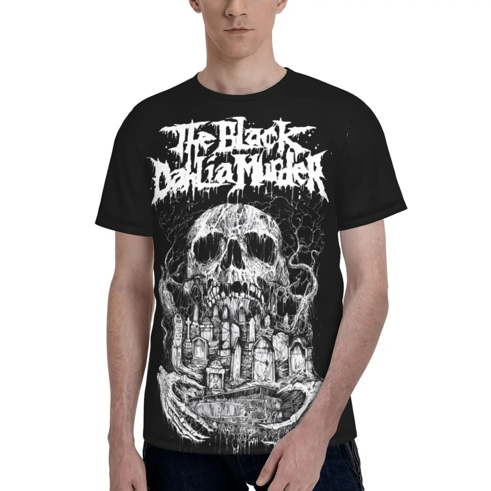 The Black Music and Dahlia Murder Men's T-Shirt Casual Soft Crewneck Tee Shirt Novelty Print Short Sleeve Tops Unisex T-shirts f