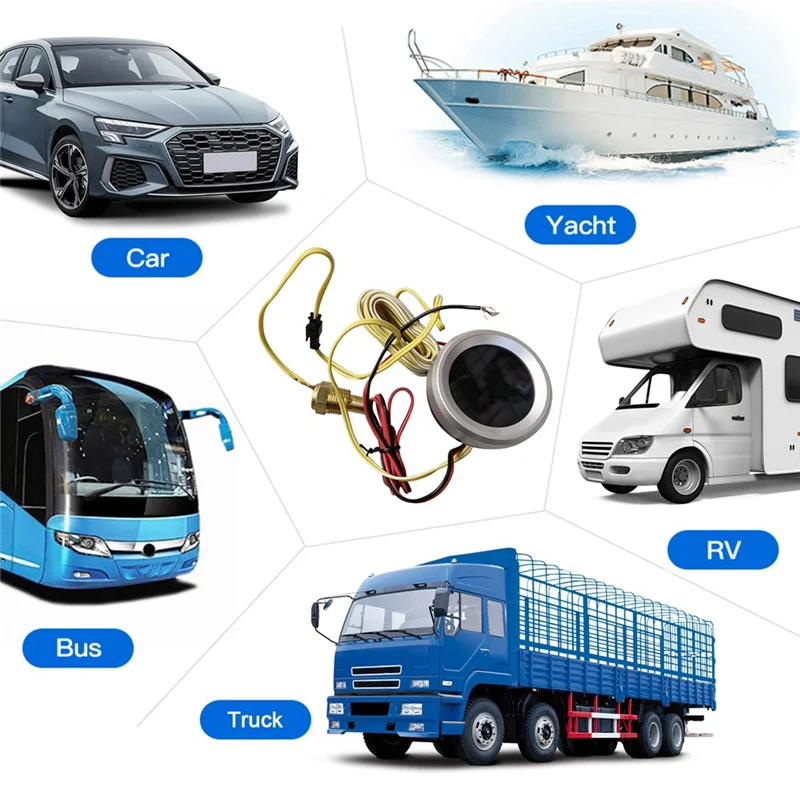 52 مللي متر مقياس درجة حرارة الماء سيارة الرقمية متر شاشة LED مع وظيفة إنذار استشعار درجة الحرارة-N25R #2