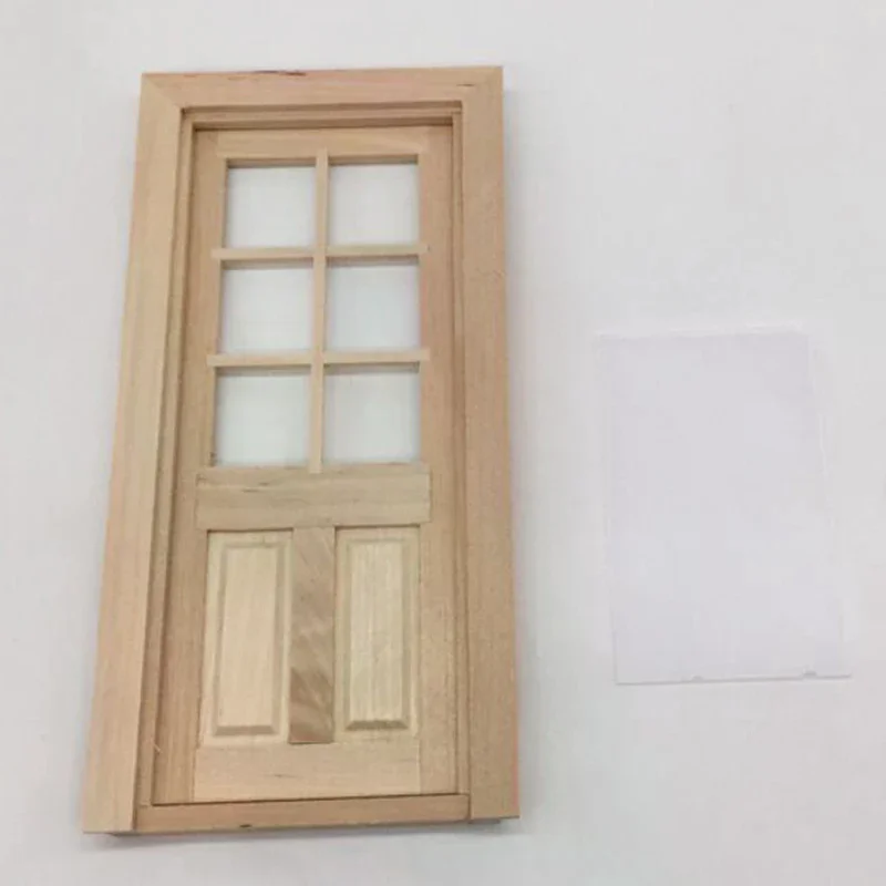 1/12 casa delle bambole in miniatura porta in legno non verniciata accessori fai da te giocattoli modello