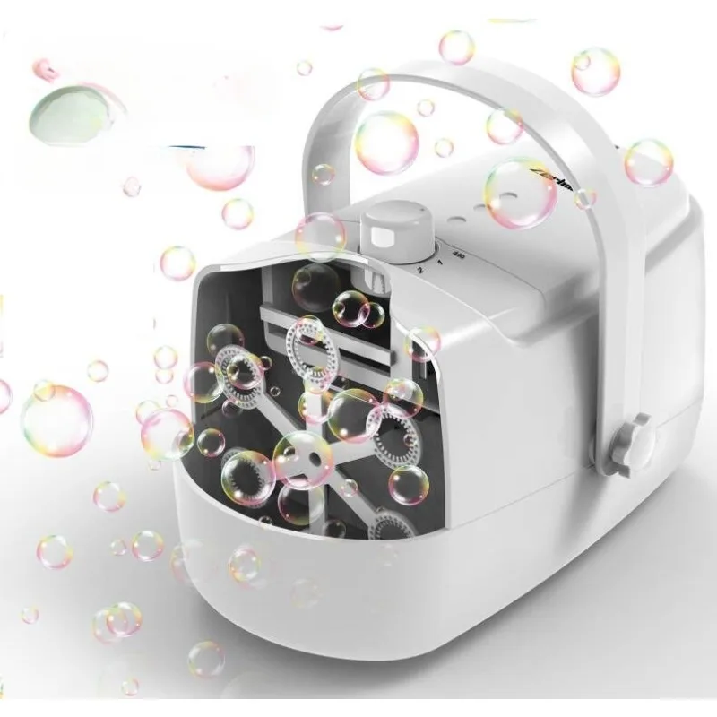 รีโมทคอนโทรล Bubble Machine 220V หรือแบตเตอรี่หรือ Power Bank เวทีงานแต่งงานกลางแจ้งอัตโนมัติของเล่นเด็ก