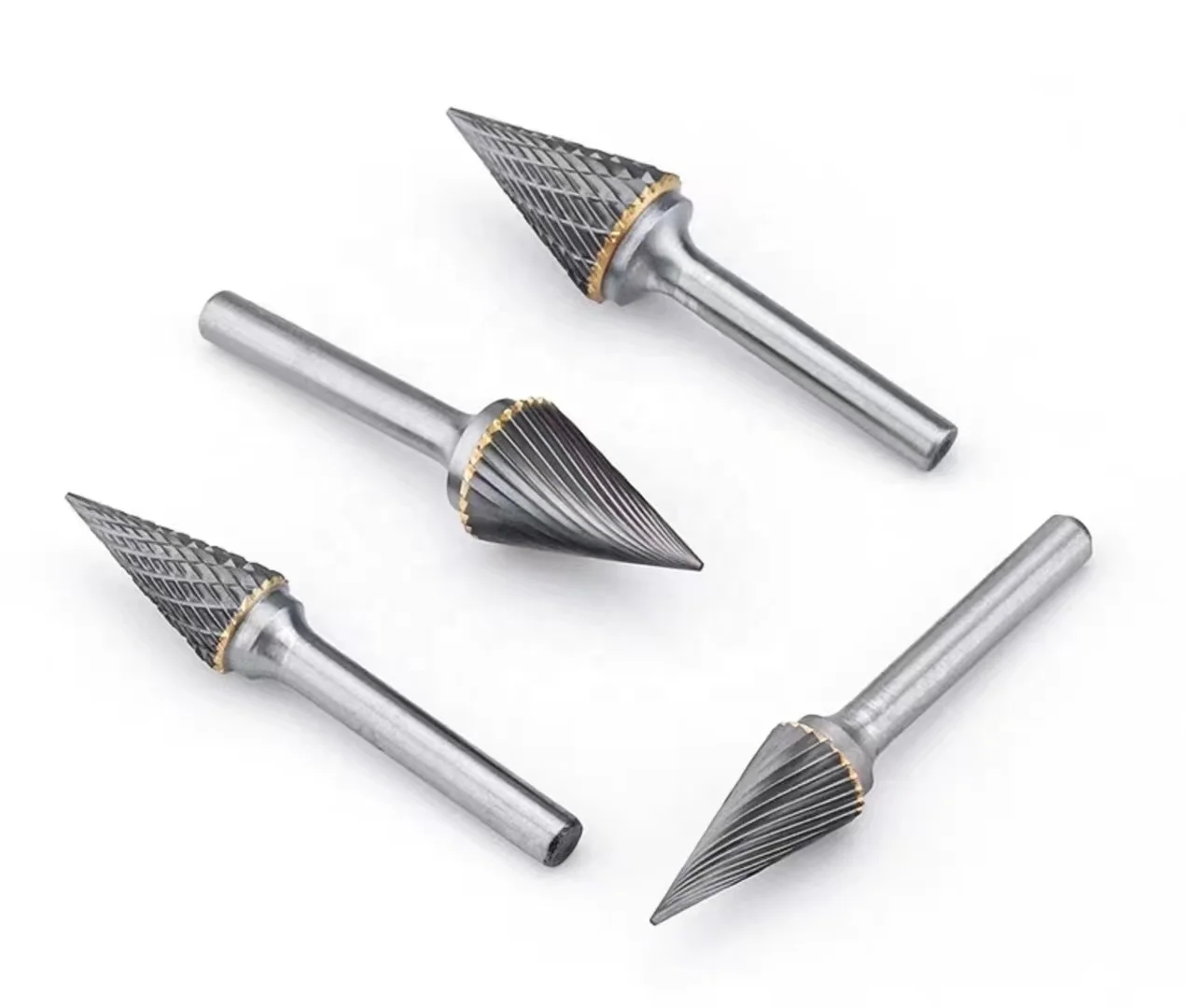 Frese rotanti a doppia scanalatura/singola in carburo di tungsteno, frese metalliche per molatura, 10 pezzi