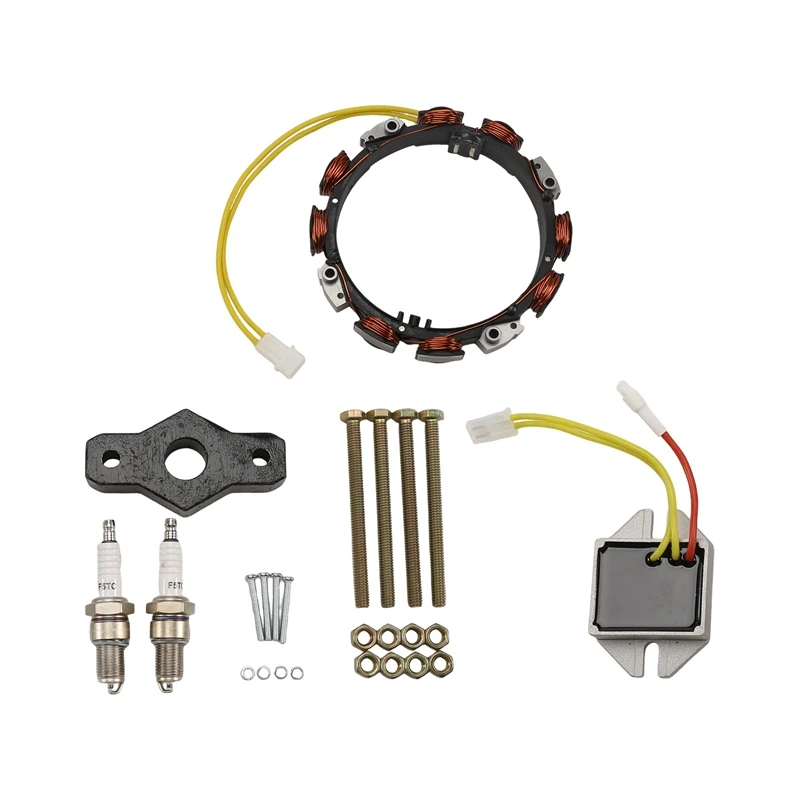 Super Sale Alternator Stator 592830 10-16 Amp Voltage Regulator W/Spark Plug & Flywheel Puller 19203 for Briggs & Stratton 39489