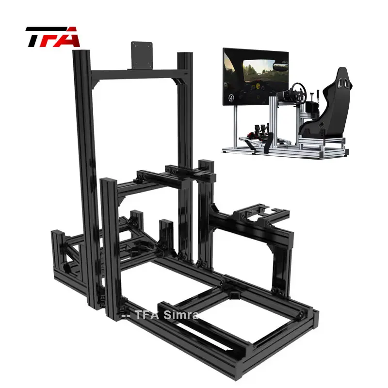 Cheap Price Basic Home Sim Racing Rig DIY 4080 T Slot Black Anodizing Aluminum Extrusion Profile Simple Car Driving Simulation