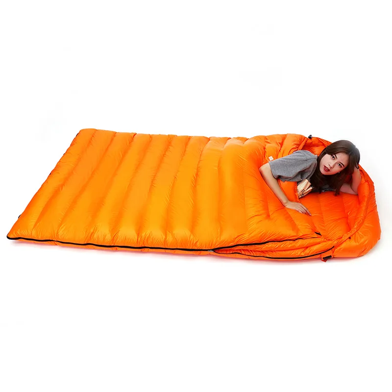 Camping Double Sleeping Bag for Adults with Hood Two Person Sleeping Bag All Seasons