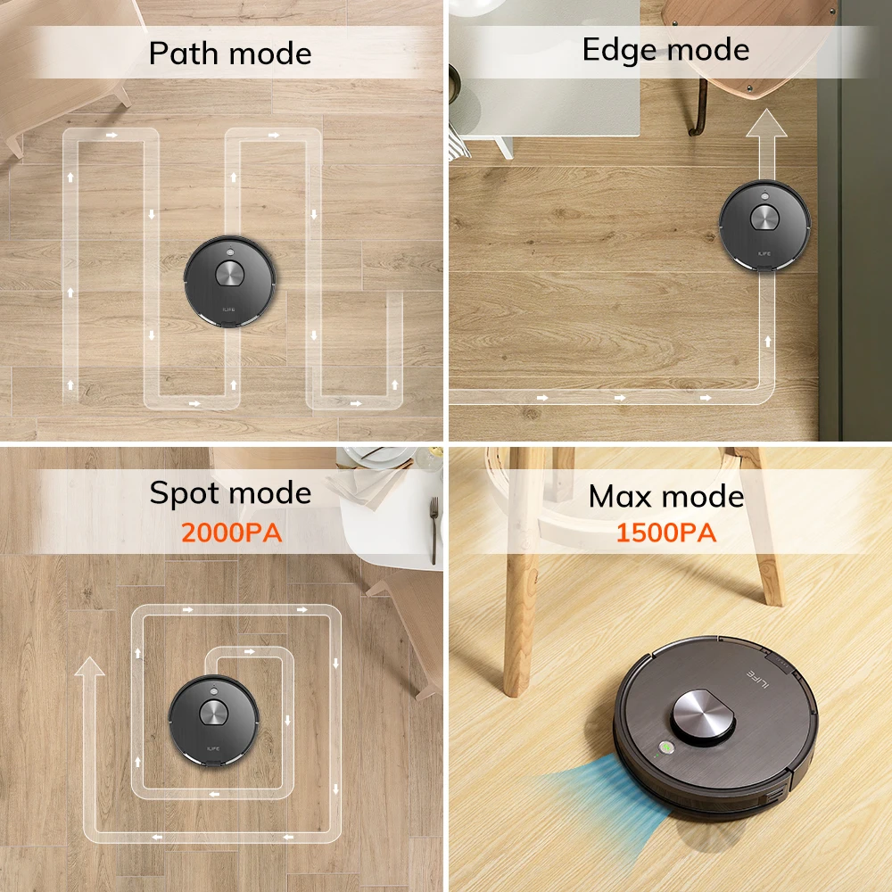 ILIFE A10S/L100 Robot aspirapolvere, sistema Laser, controllo APP WIFI, aspirapolvere spazzante per la pulizia, impostazione dell'area limitata