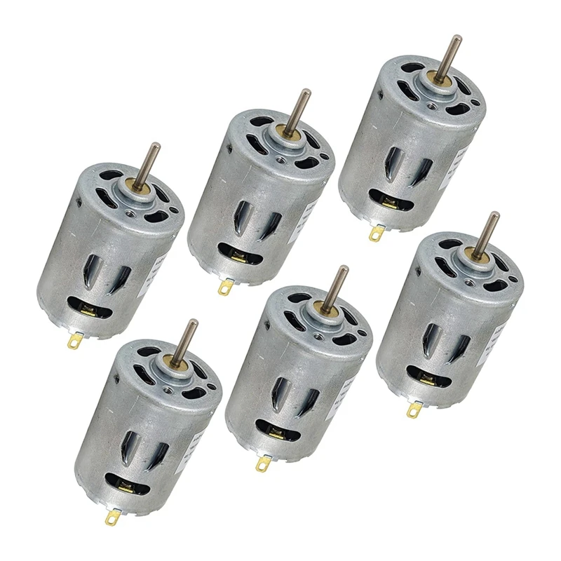 HOT! 6-Pack 7.4V Heavy Duty DC Motors Max Speed 12,000 RPM DIY Toy Hair Dryer Electric Fan, Engine Electric Toothbrush