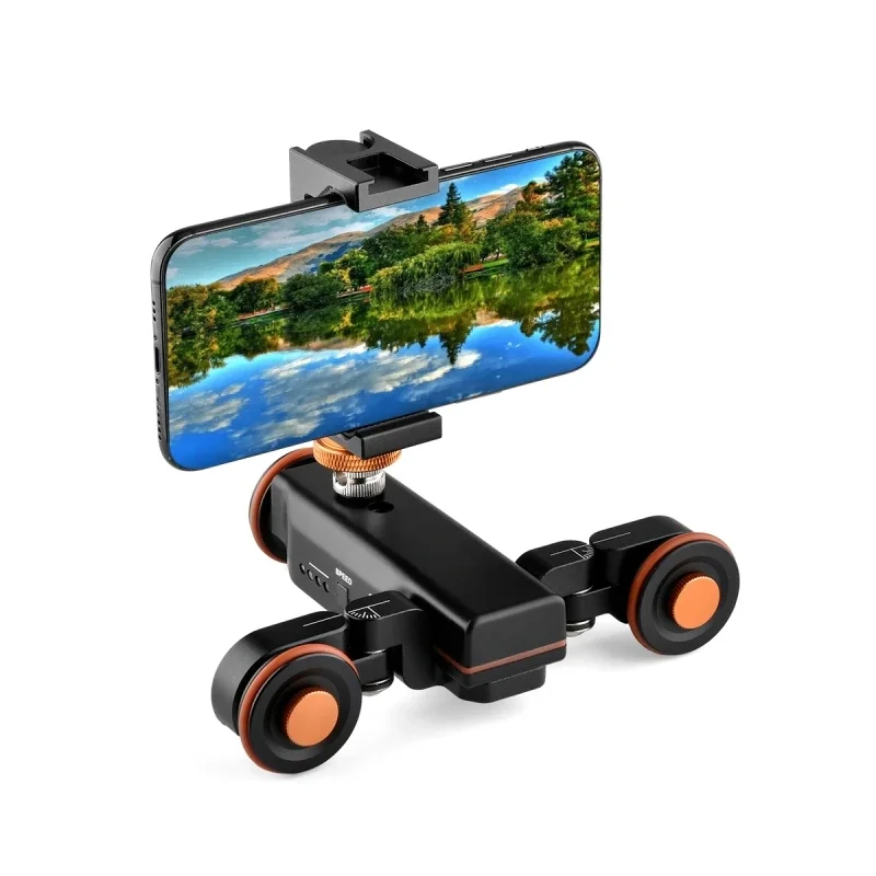 Camera Wheel Dolly Phone Clamp With Remote Cell Phone Holder Electric Track Rail Wireless Camera Video Auto Dolly