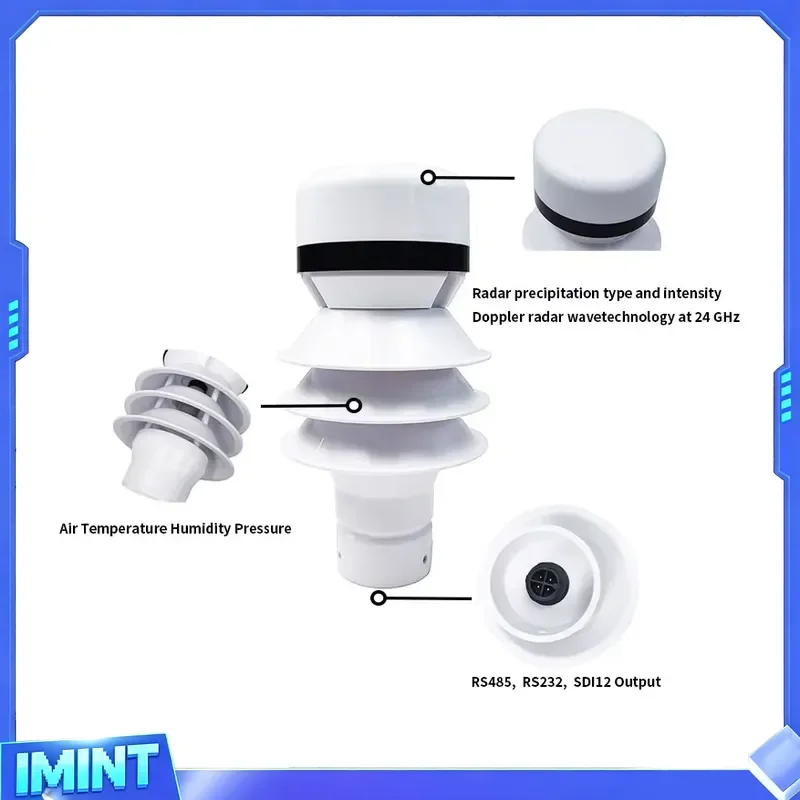 CE RoSh Certification SDI12 24GHz Radar Rain / Snow/ Hail Radar Precipitation Gauge Rainfall Sensor