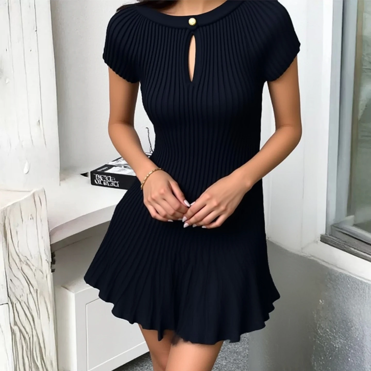 YuooMuoo Koreaanse Mode A-lijn Gebreide Korte Jurk 2026 Nieuwe Y2K Zomer Rood Zwart Geplooide Feestjurk Streetwear Lady vestidos