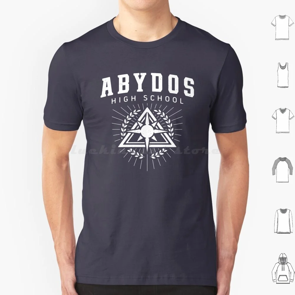 Abydos High School Crest T Shirt Big Size 100% Cotton Blue Archive Abydos High School Anime Gacha Game Gaming Gamer Gamers