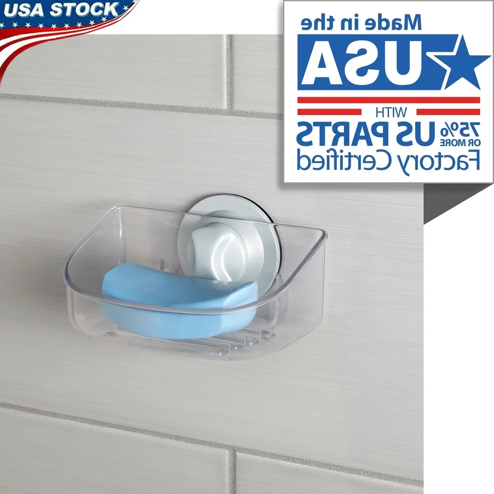 

Прозрачная мыльница на присоске. Простая установка. Прочный пластиковый самовыравнивающийся дизайн. Без сверления. Силовая ручка. Присоска. Стенка для душа.