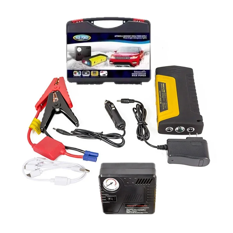 12V car Jump starter Power Bank Tire Inflator jump power booster Battery  12V multi-function  jump starter with air compressor