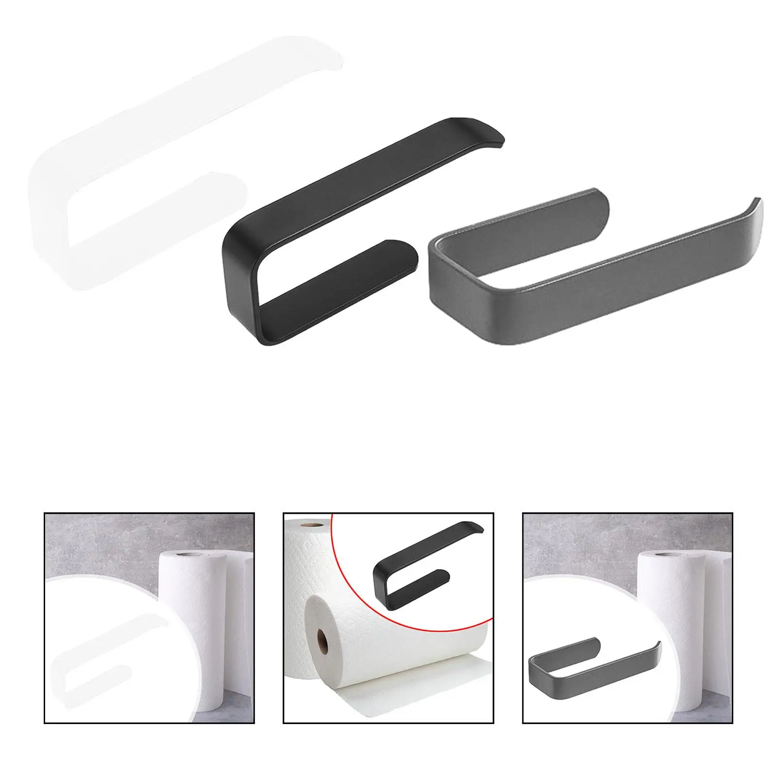 Paper Towel Holder Under Cabinet Paper Towel Holder Toilet Paper Roll Holder for Kitchen Refrigerator Washroom Garage Shop