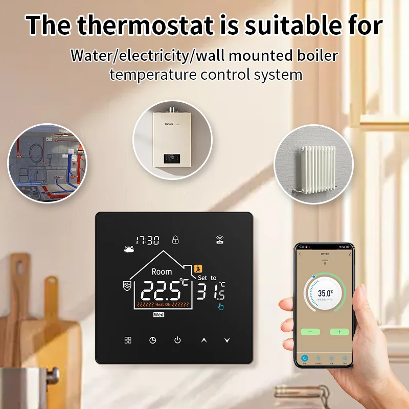 Tuya WiFi Floor Heating Thermostat Temperature Panel for Wall‑hung Boiler Heating System