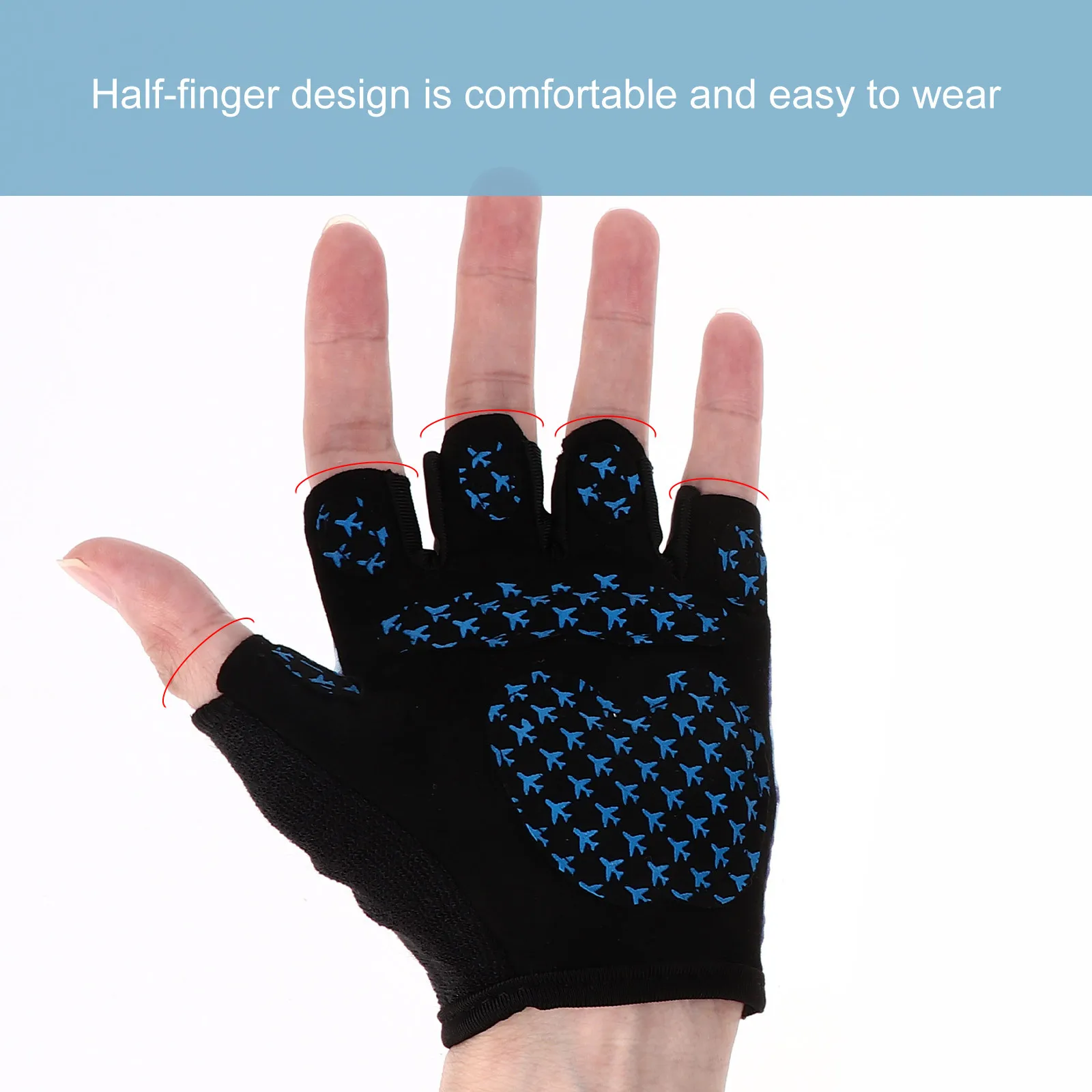 Guantes de ciclismo antideslizantes de medio dedo, transpirables, ligeros, para deportes al aire libre, montar en bicicleta, Fitness, 1 par