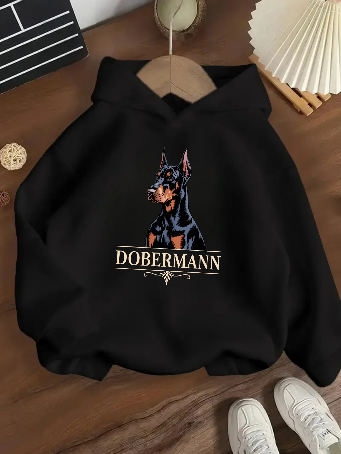 New Children Hoodie Dobermann Dog Portrait Printed Casual Long Sleeve Sweatshirts Boys Girls Active Pet Present Hooded Outerwear