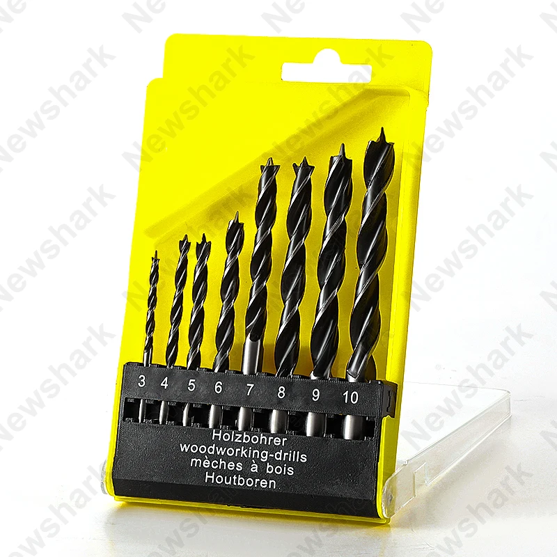 8-piece Woodworking Bit, 3-10mm Fried Dough Twists Bit set Woodworking Bit titanium Coating Woodworking Metal Bit Tool